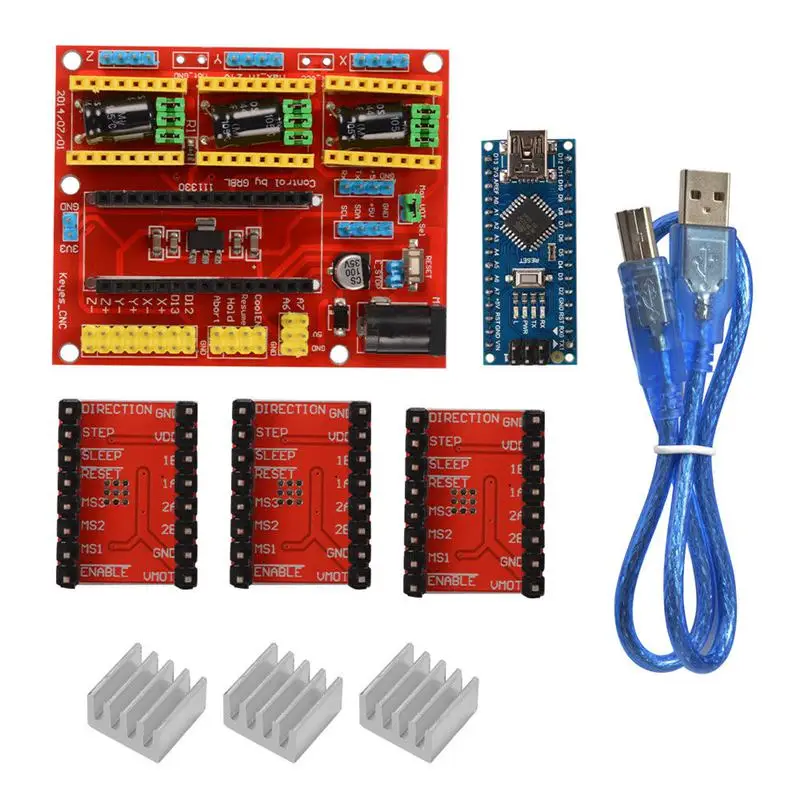 Плата расширения для ЧПУ Shield V4 Nano 3 0 Stepper A4988 Драйвер 3D принтера Arduino TE732|Детали и