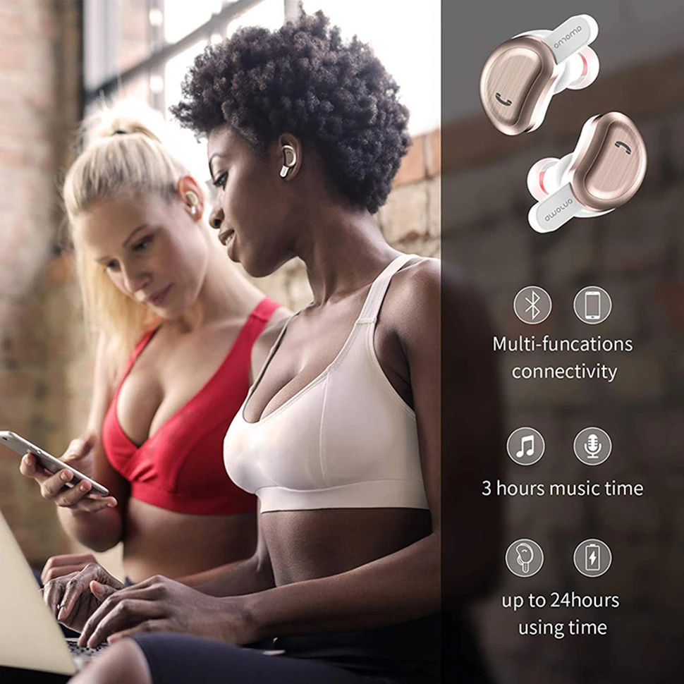Беспроводные наушники TWS Bluetooth наушники-вкладыши Встроенный микрофон бас стерео гарнитура шумоподавление Handsfree Вызов наушники 2 комплекта