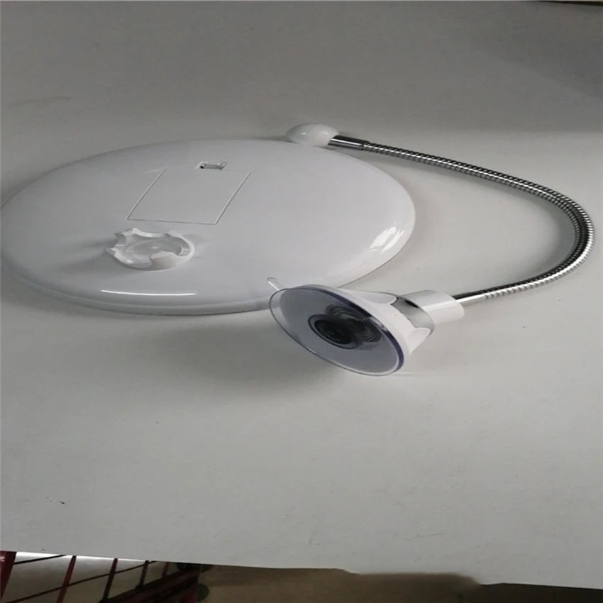 

Suction Cup Round Makeup Mirror with LED Light 10X Magnifying Wall Mount Flexible Hose 360 Degree Rotating Bathroom Mirror