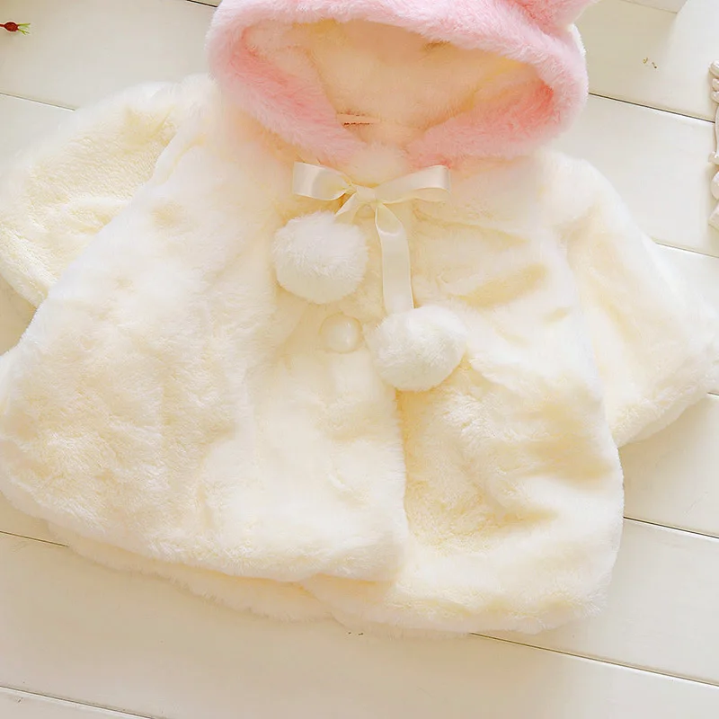 Newborn Baby Girls Jacket Autumn Winter Warm Outerwear Coats Stylish Soft Solid Color Coat Pink |