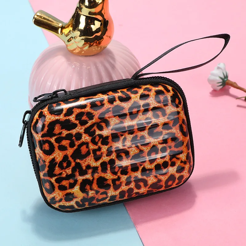 

Women's Wallet Women Wallet Leopard Mini Womens Wallets And Purses Vintage Printing Card Holder 2021 New Women Headphone Bags
