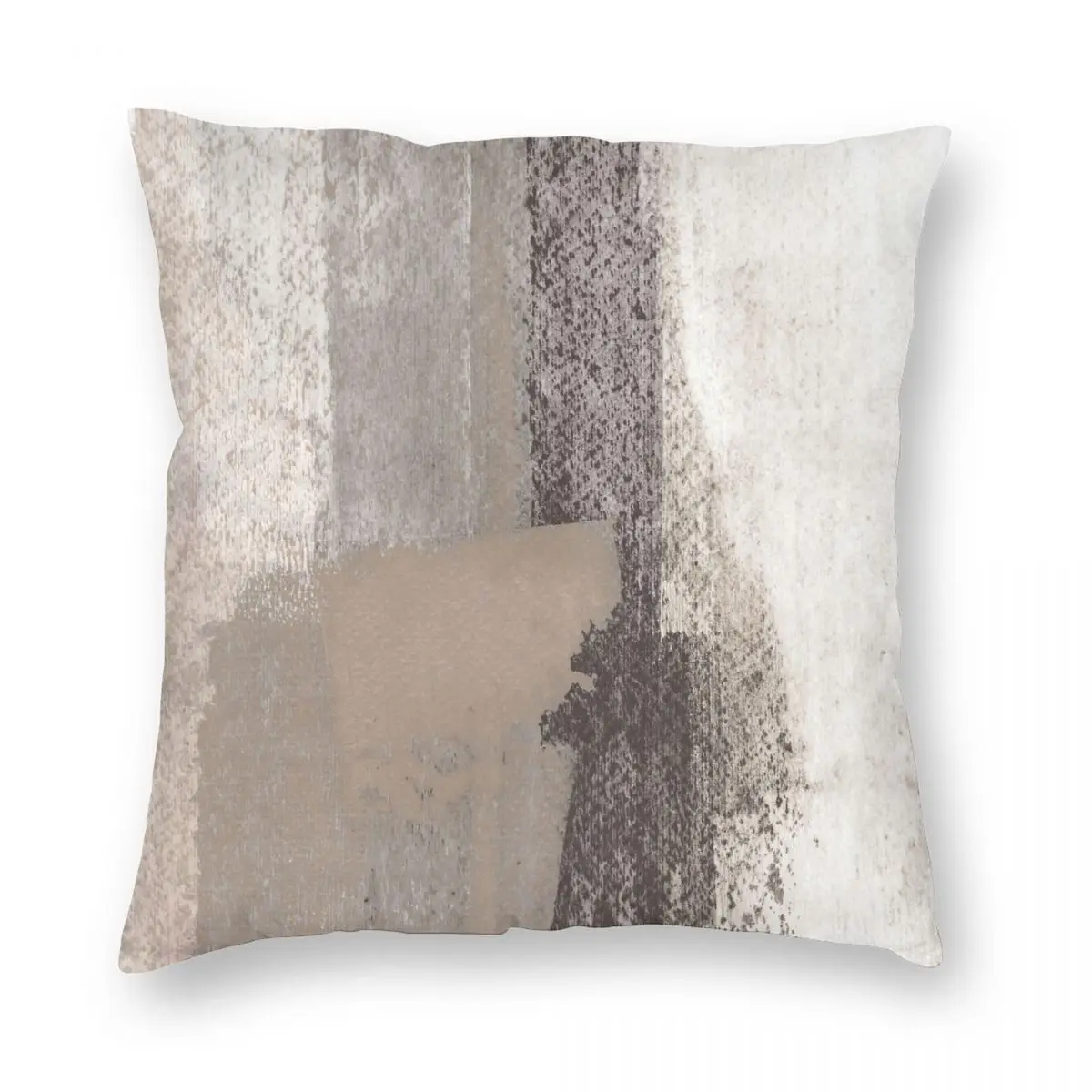 

Taupe And Charcoal Grey Modern Abstract Square Pillowcase Polyester Linen Velvet Pattern Zip Decorative Home Cushion Case