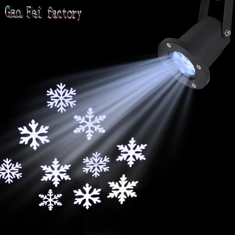 Disco Рождественские огни проектор светодиодные лампы в форме снежинок движущийся