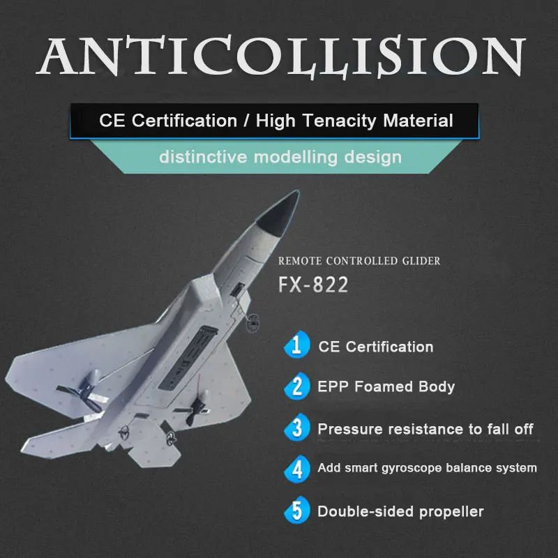 BR Прямая доставка FX-822 F22 RC Самолет RTF с Батарея пульт дистанционного управления 2 4