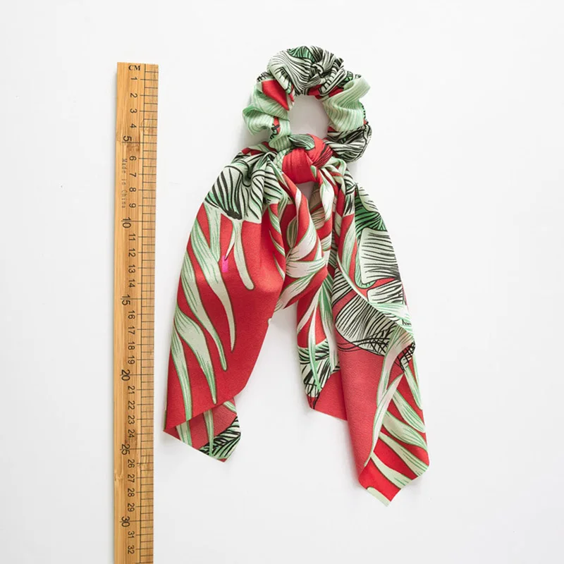 Резинка для волос женская с цветочным принтом модная эластичная заколка в