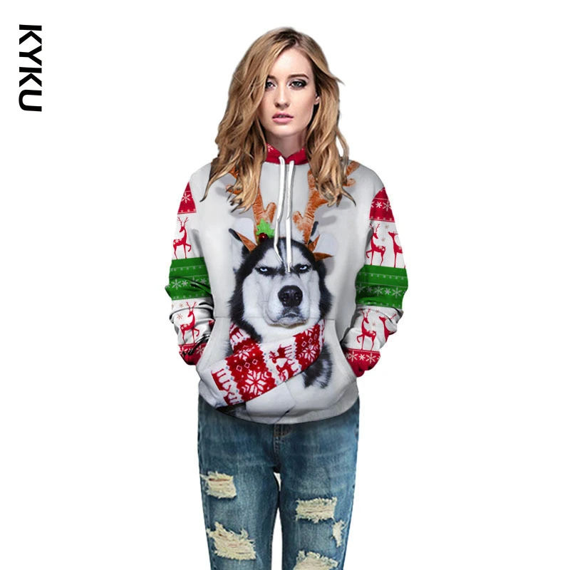 Забавная толстовка с капюшоном Симпатичные лосины унисекс толстовки