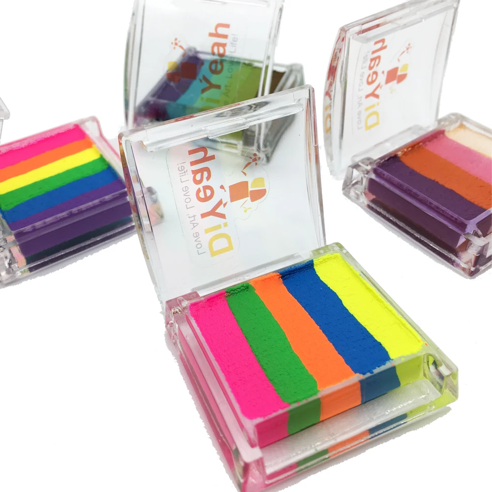 DiYeah Радужная краска для лица макияж тела безопасная водная неоновый сплит-торт