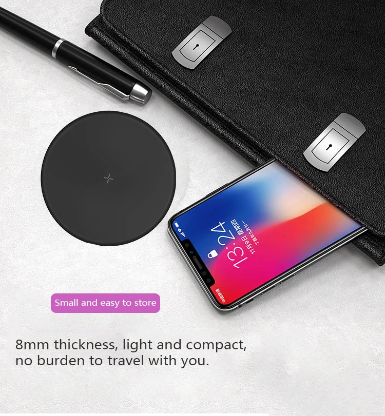 10 Вт Новое QI быстрое зарядное ультра тонкое круглое Беспроводное устройство