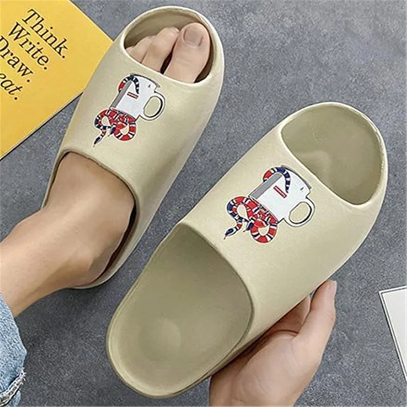 

Men's Summer Breathable Cool Beach Slippers Fish Mouth Flip Flops Men Skid-Proof Sandals Lightweight Black White Size 36-45