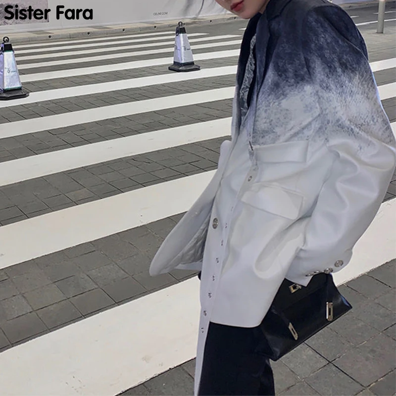 Женский блейзер с разбрызгивающимися брызгами Sister Fara повседневный свободный для