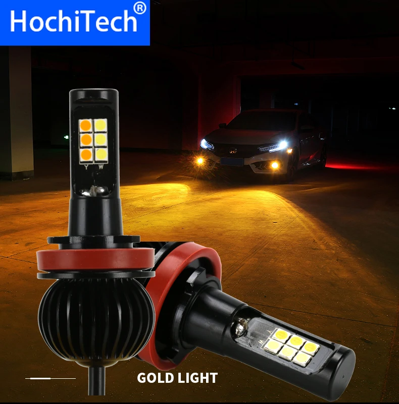Front fog light bulbs 55W 6000LM LED lights white yellow blue ice red for honda civic crv jade accord fit jazz Odyssey city