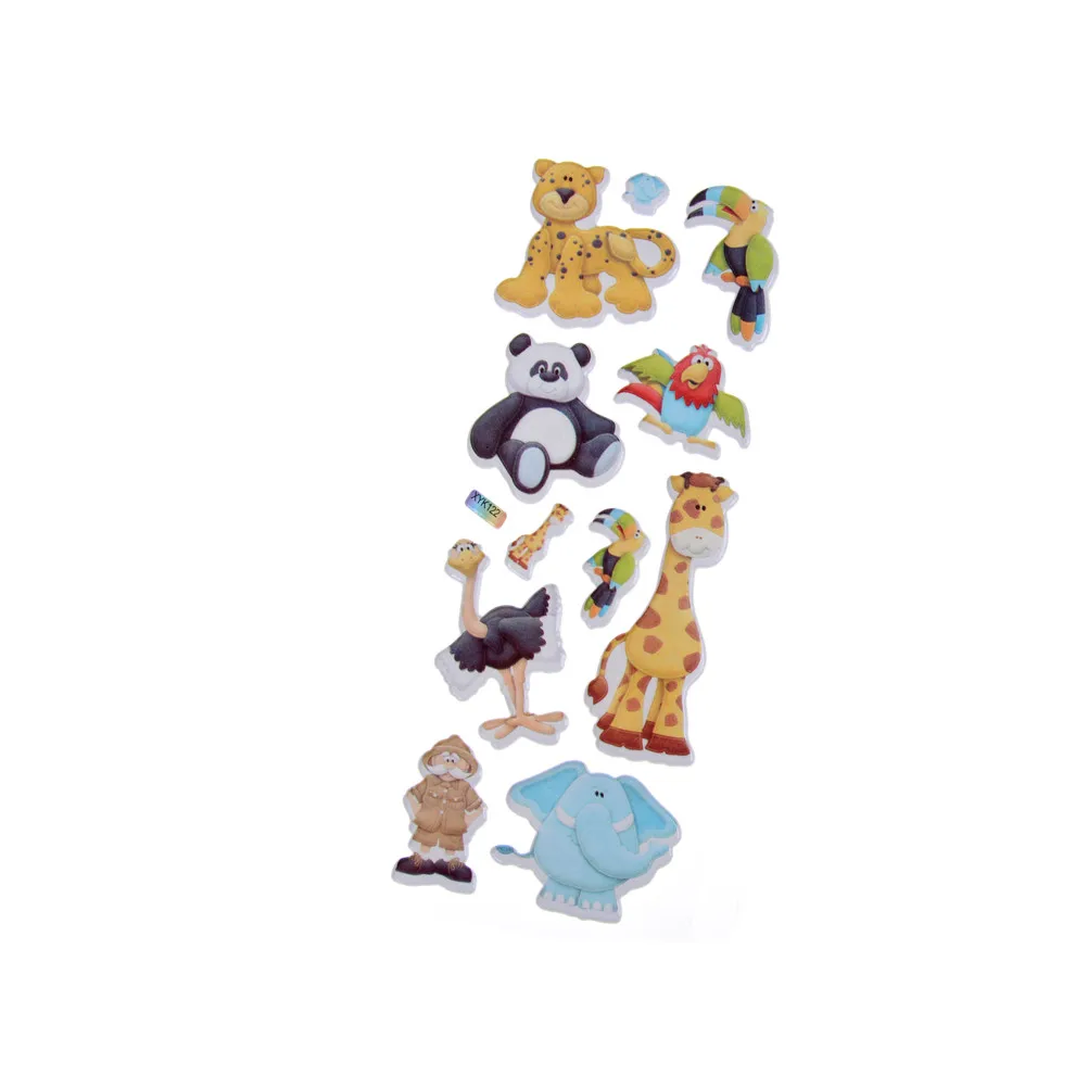 

Cartoon Animals Zoo 3D Stickers Children Girls Boys PVC Stickers Kids Toys 7.2*17cm