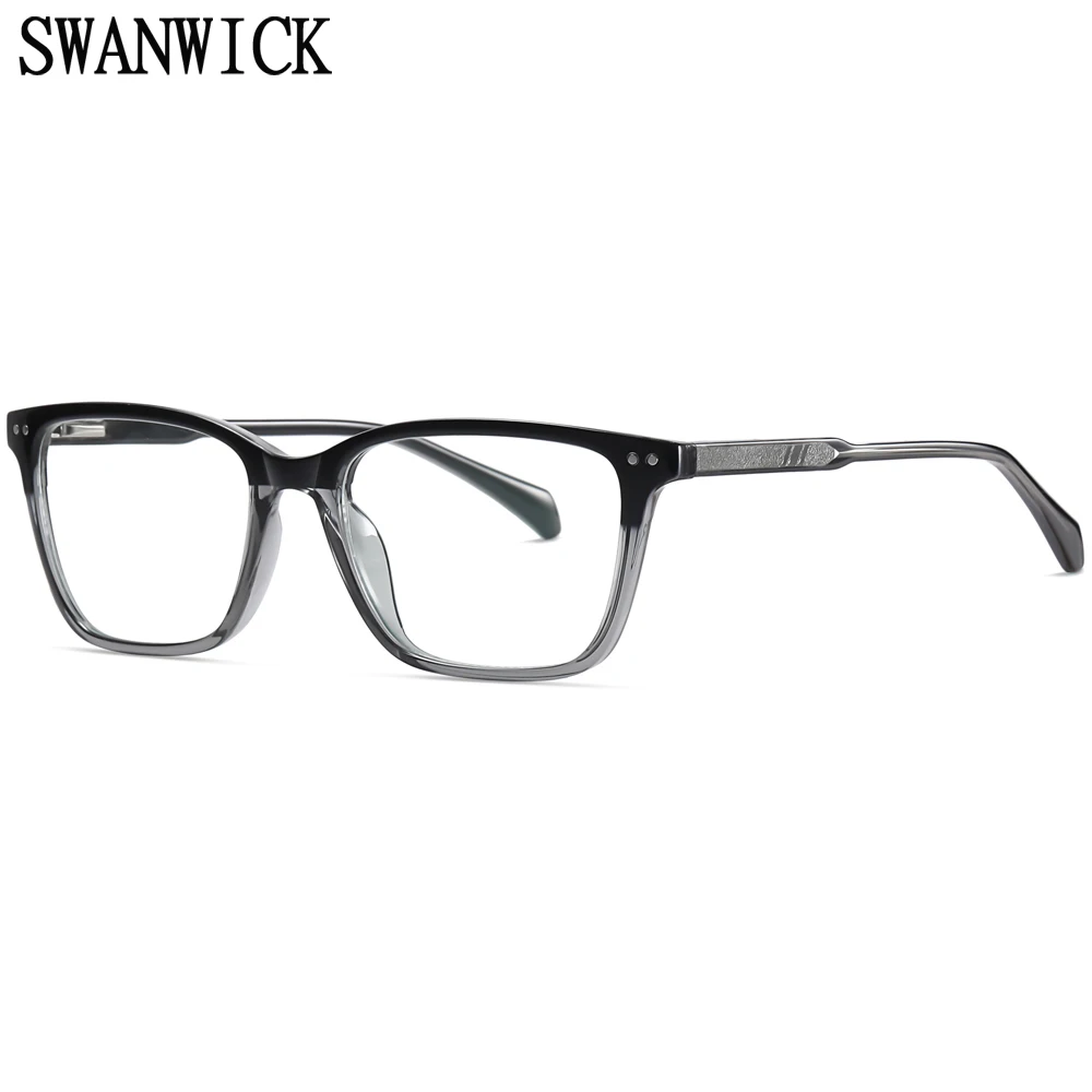 

Очки Swanwick с защитой от сисветильник, квадратные мужские очки TR90, оправа для оптических очков, прозрачные линзы, женские ацетатные синие кори...