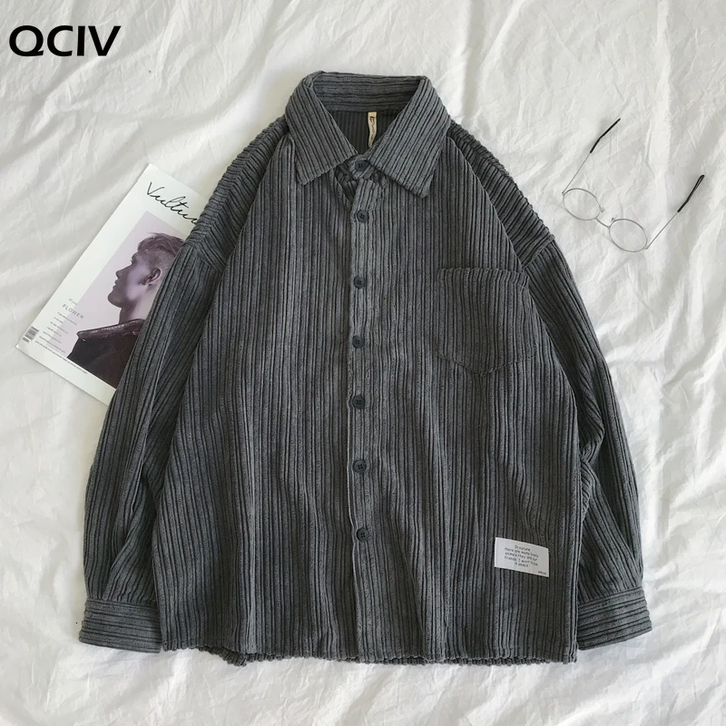 

Autumn Corduroy Shirt Men's Fashion Solid Color Casual Retro Shirt Men Streetwear Wild Loose Long-sleeved Shirts Mens M-2XL