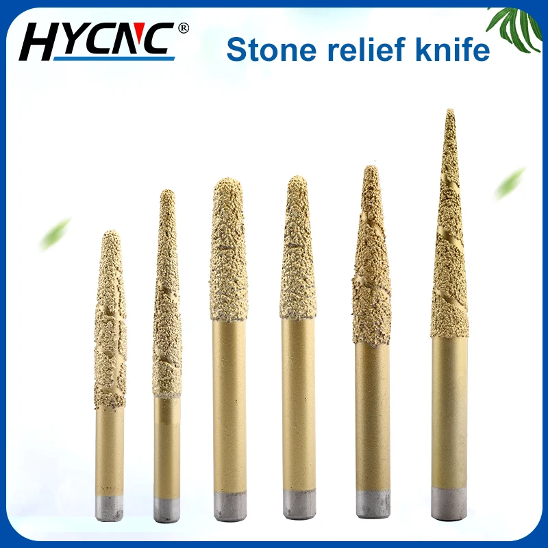 1pcs Taper Stone Carving Knife Cutting Machine Marble Relief Diamond Milling Cutter CNC Milling Machine Brazing Drill Bit