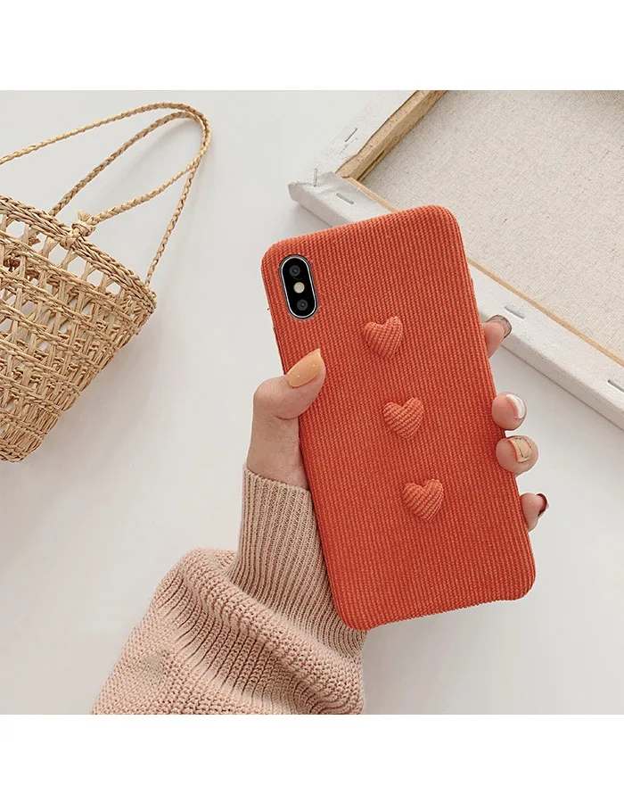 GlamPhoneCase вельвет трехмерный любовь чехол для iPhone X XS Max XR Мягкий силиконовый 7 8 6 6s