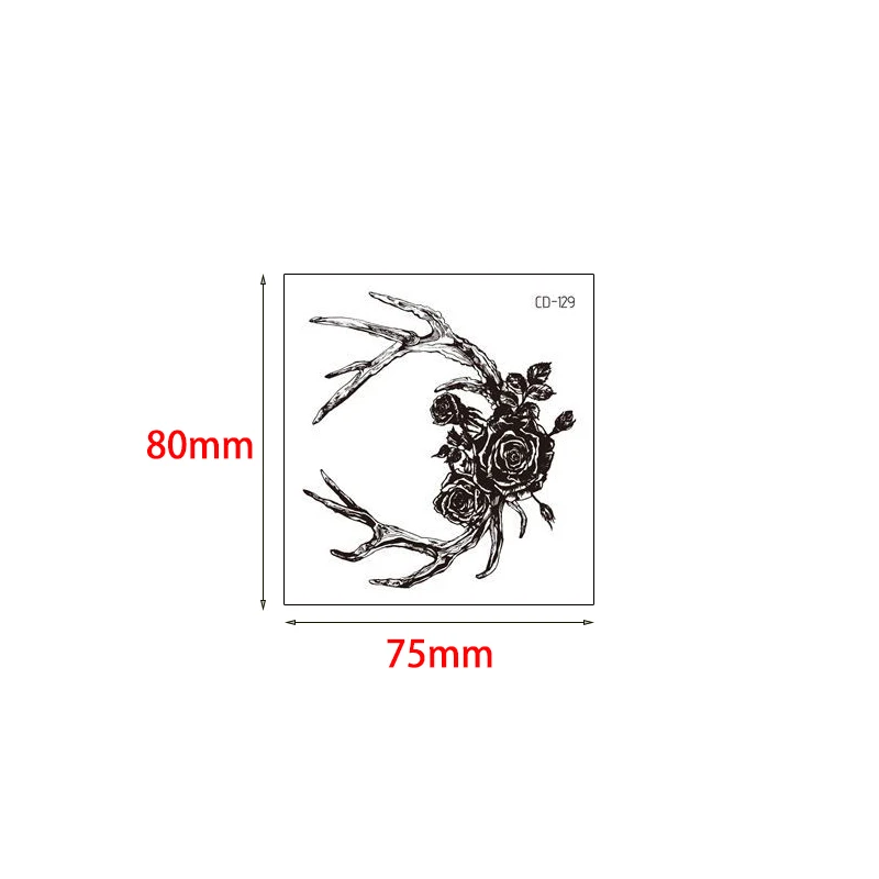 Fake Black Elk Rose Flower Design Temporary Tattoo for Cool Woman Man Hand Arm Decal Waterproof Body Art Sticker Hot | Красота и