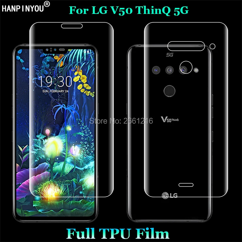 Для LG V50 ThinQ 5G 6 4 &quot2 шт. = передняя + задняя тонкая полная защита экрана с защитой от