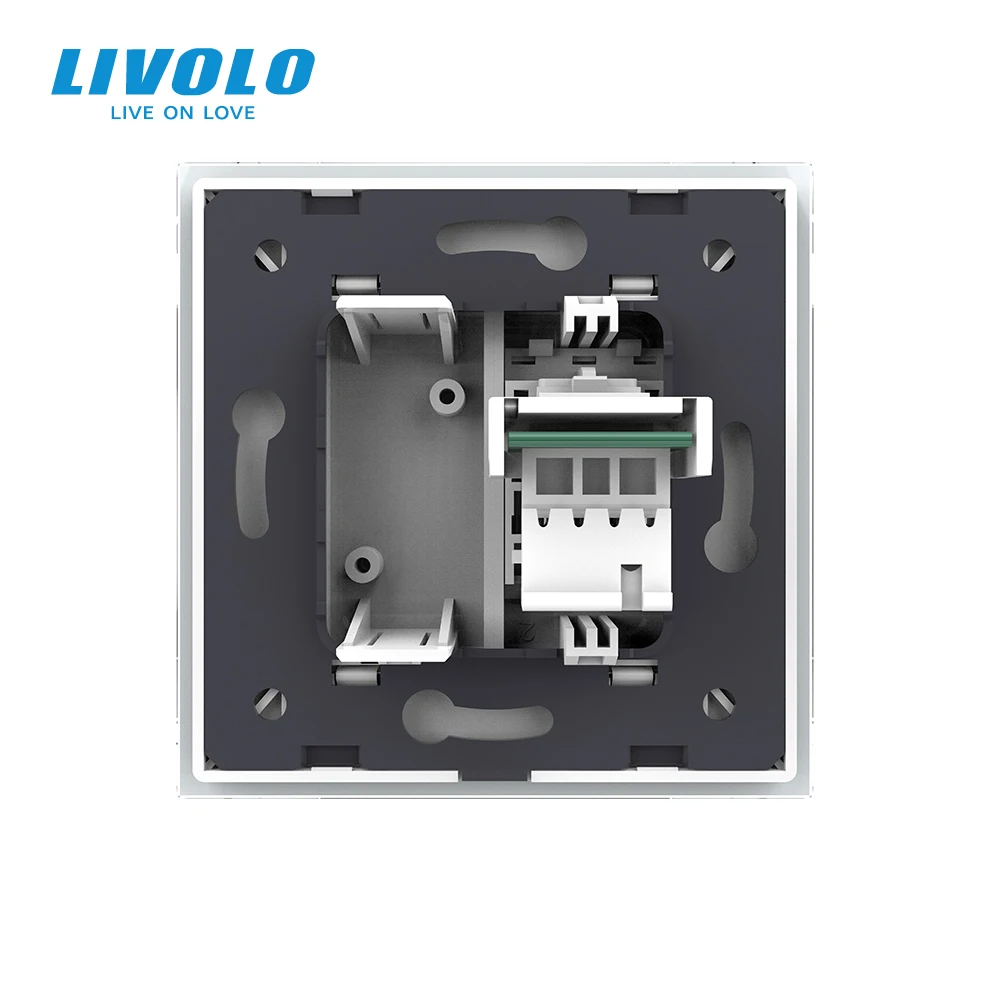 Настенная розетка для телефона Livolo европейского стандарта из хрустального