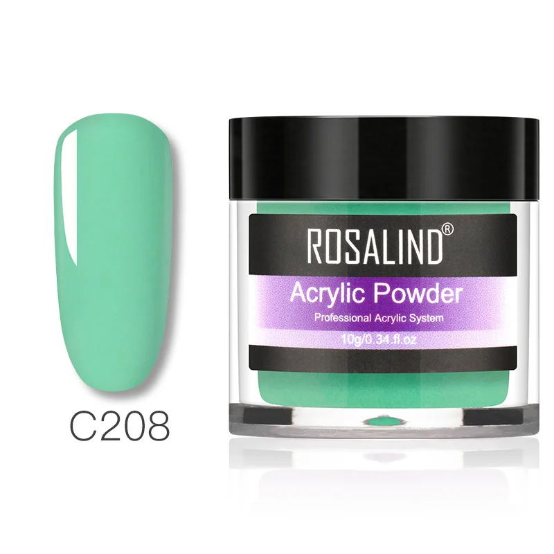 RPC208 Акриловая пудра ROSALIND, полигель для наращивания ногтей, кристаллическая пудра для наращивания ногтей, украшения для маникюра - Цвет: RPC208