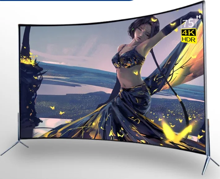 65 75 85 95 100 дюймовый изогнутый экран 4K монитор дисплей многоязычный TV wifi K Android OS smart