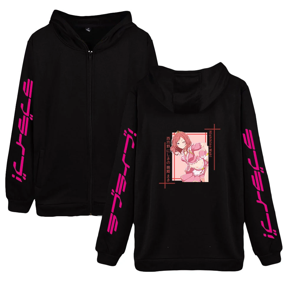 

2021 New Nishikino Maki Fashion Hoodies Zippers 2D Print Women Men
