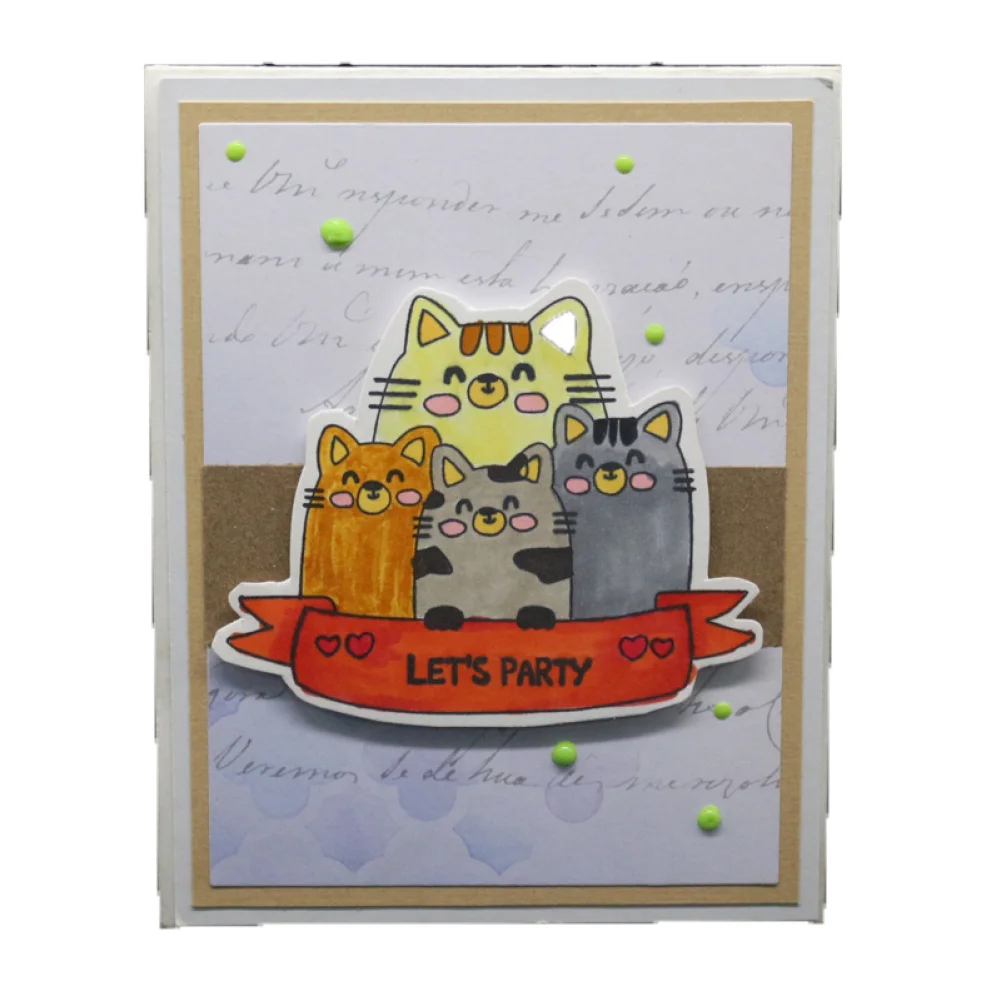 Прозрачные штампы с кошками для сделай сам скрапбукинга изготовления открыток