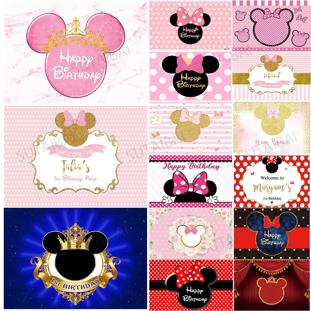 Виниловый фон для фотосъемки с изображением девушки и Минни Маус | Электроника