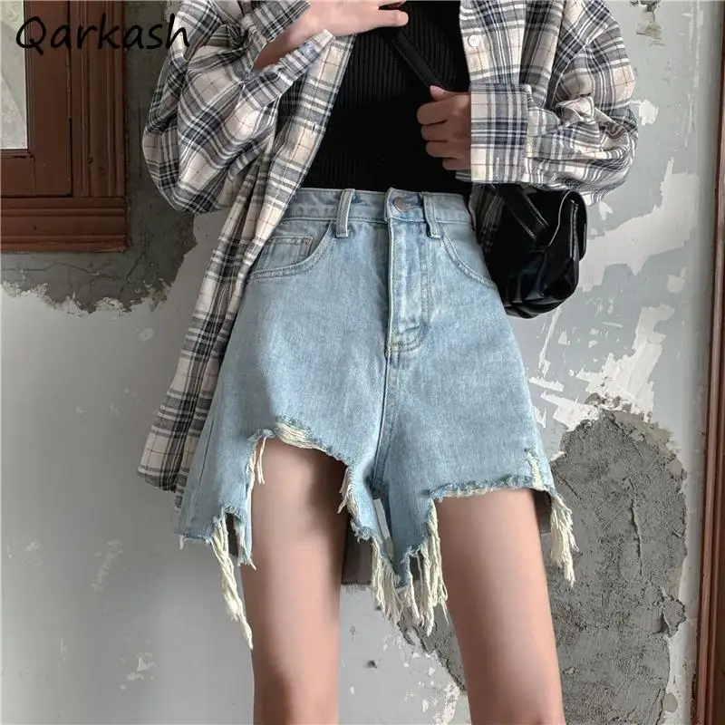 

Shorts Women Denim High Waist Street Ripped Design Cool Ulzzang All-match Summer College Trendy Leisure Popular Bottom Ladies