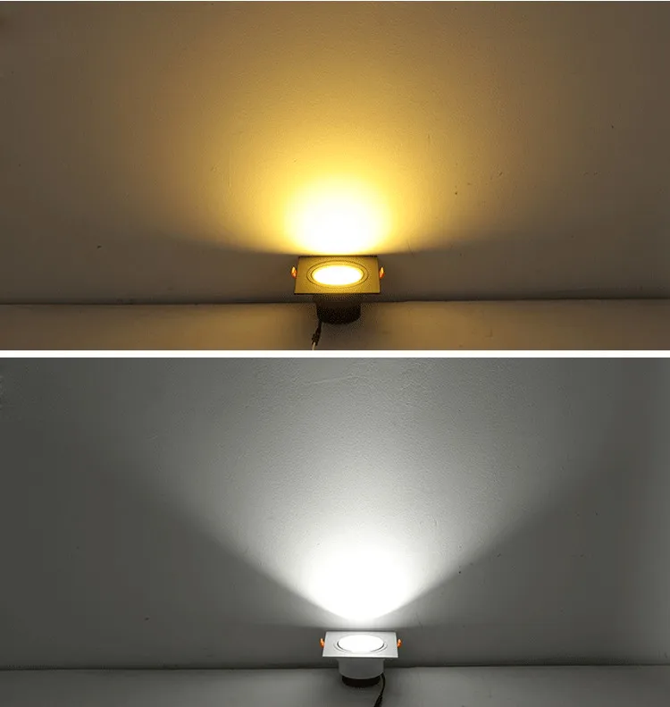 Квадратные встраивасветодиодный светодиодные светильники COB 7 Вт 9 12 15 18