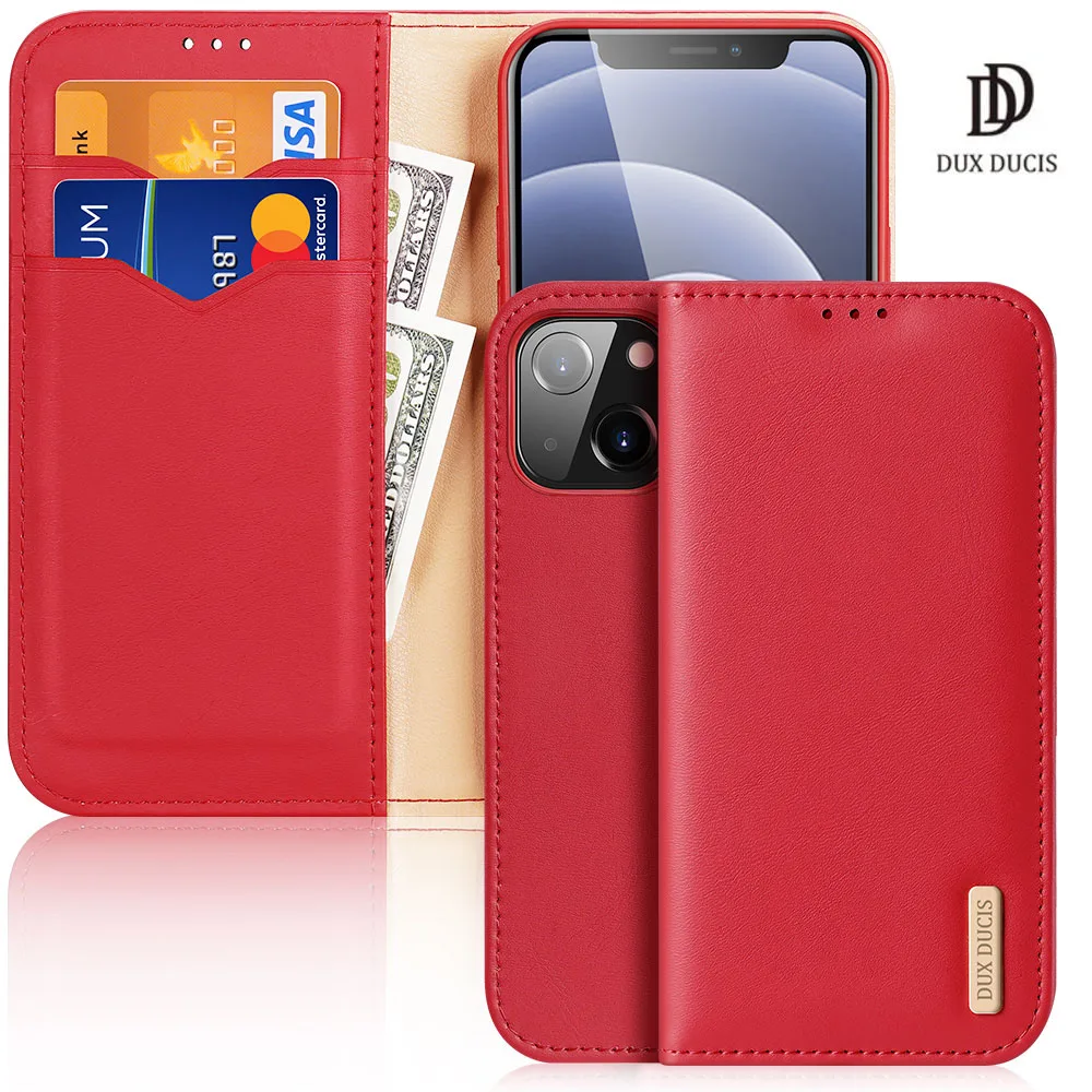 

For iPhone 13 Case DUX DUCIS Hivo Series Flip Cover Luxury Leather Wallet Case Full Good Protection Steady Stand чехол на айфон