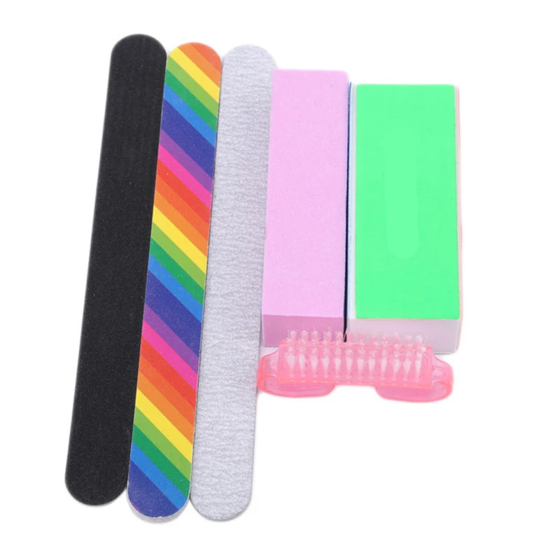 6 шт./компл. Пилочки для ногтей кисть прочный Полирующий песок Fing маникюра и