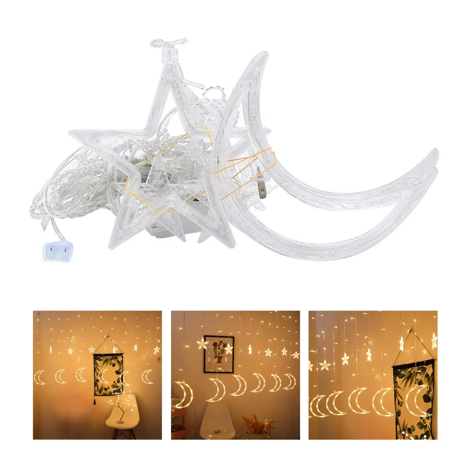 

Islamic Ramadan Eid Mubarak String Light Indoor 8 Modes LED Curtain Lights