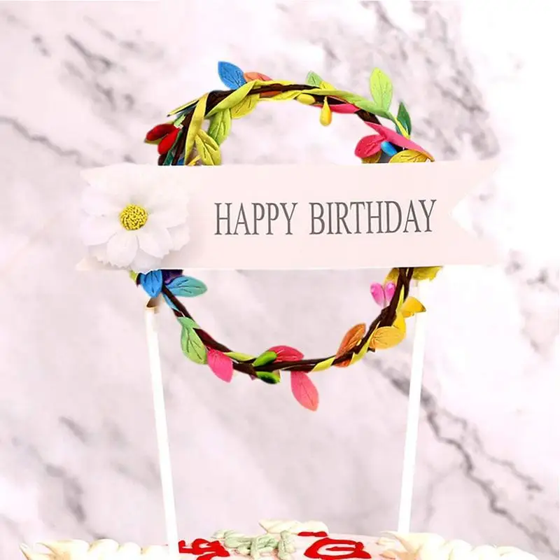 

Mori serie krans cake decoratie plug-in bloem fee bakken bruidstaart decoratie decoratie verjaardag gelukkige insert krans E7E0