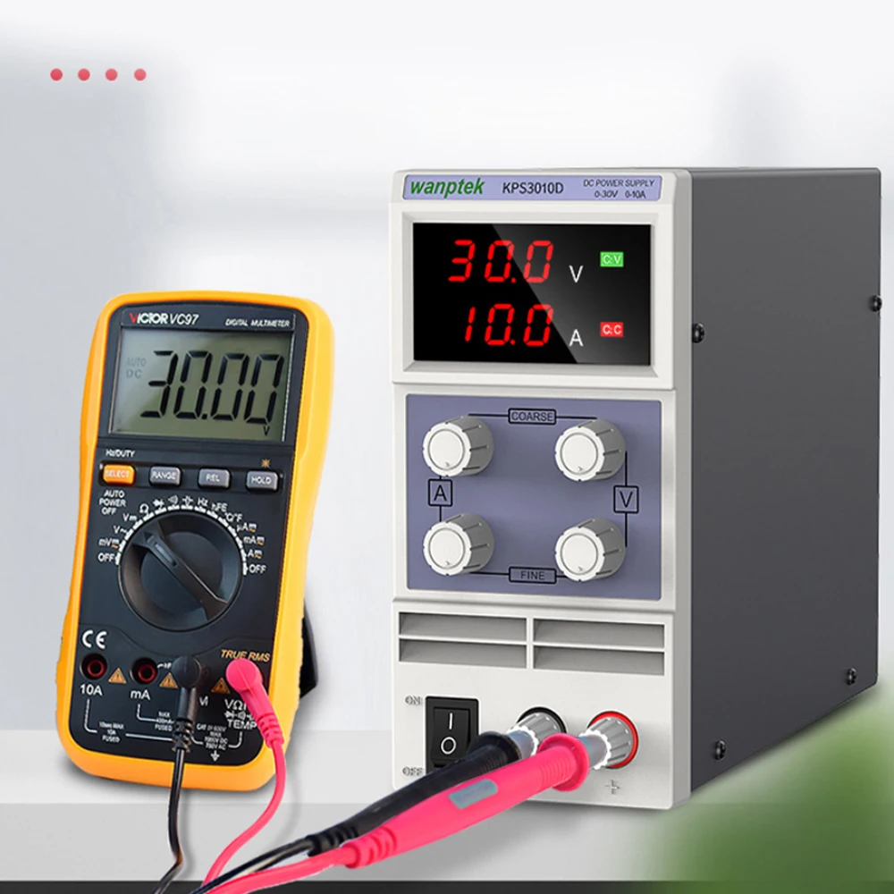 СВЕТОДИОДНЫЙ Цифровой Регулируемый источник питания постоянного тока KPS3010D 0 ~ 30 в