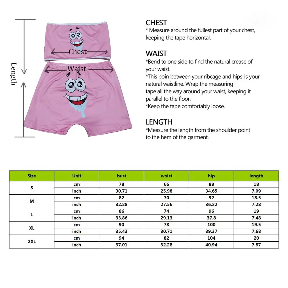 

Women Sexy 2 Two Piece Set Printed Tube Crop Top Biker Shorts Suit Bodycon Suits Tracksuit Set Fitness Clothing Outfits