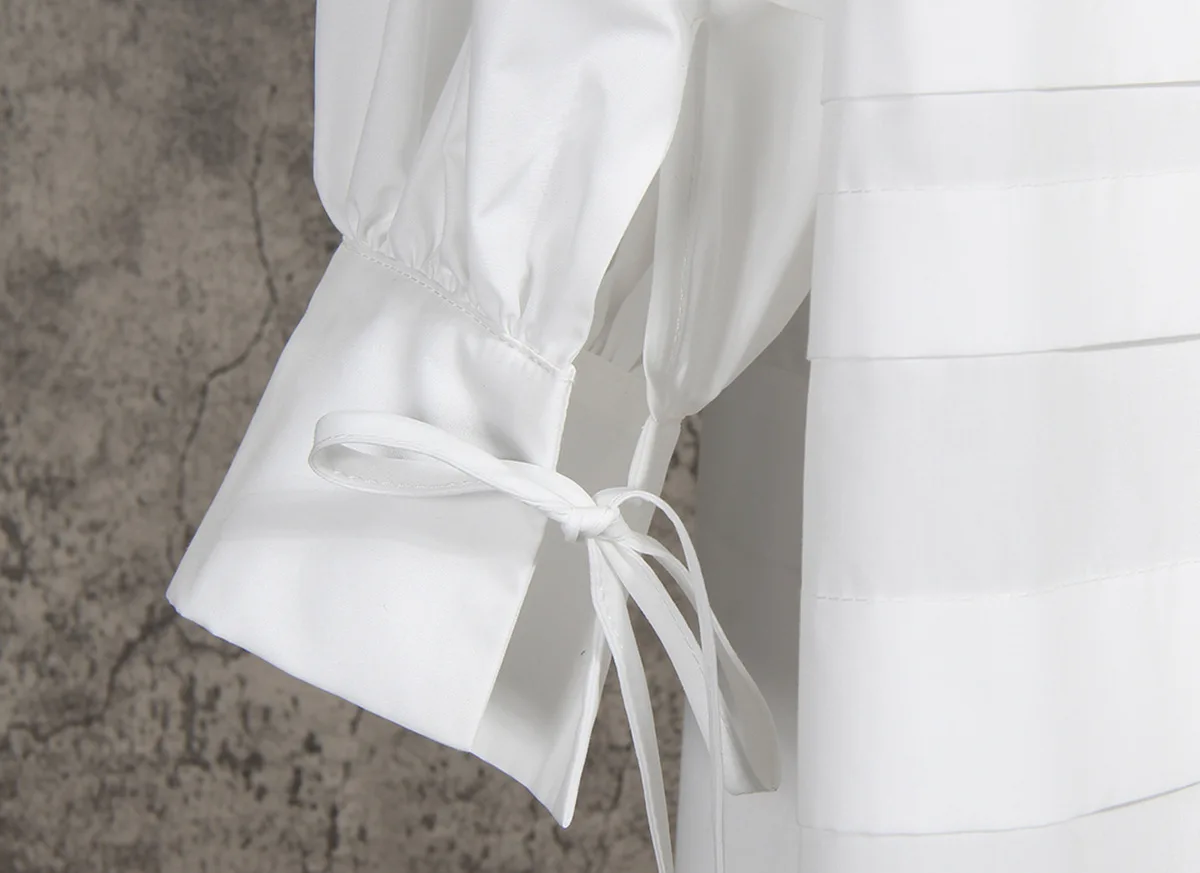 Кружевная белая женская рубашка новинка 20 Осеннее милое свободное корейское