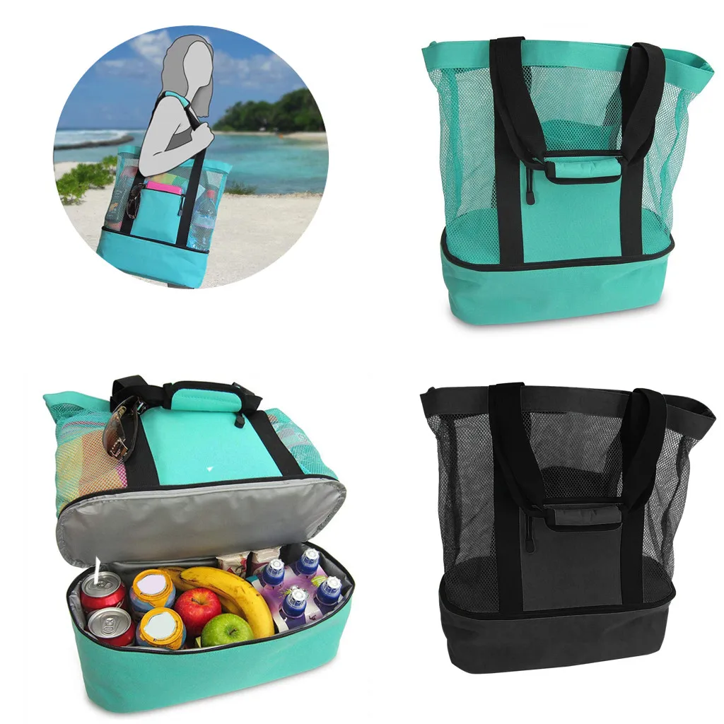 

Multi-function Lunch Bag Portable Picnic Beach Camping Insulation cooler Bag Canvas Lunch Food Storage Handbag Container #40