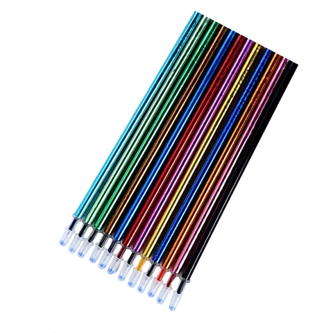 12 шт./компл. цветная гелевая ручка, стержень для заправки, разноцветные цветные гелевые чернила для письма, граффити, школьные канцелярские принадлежности