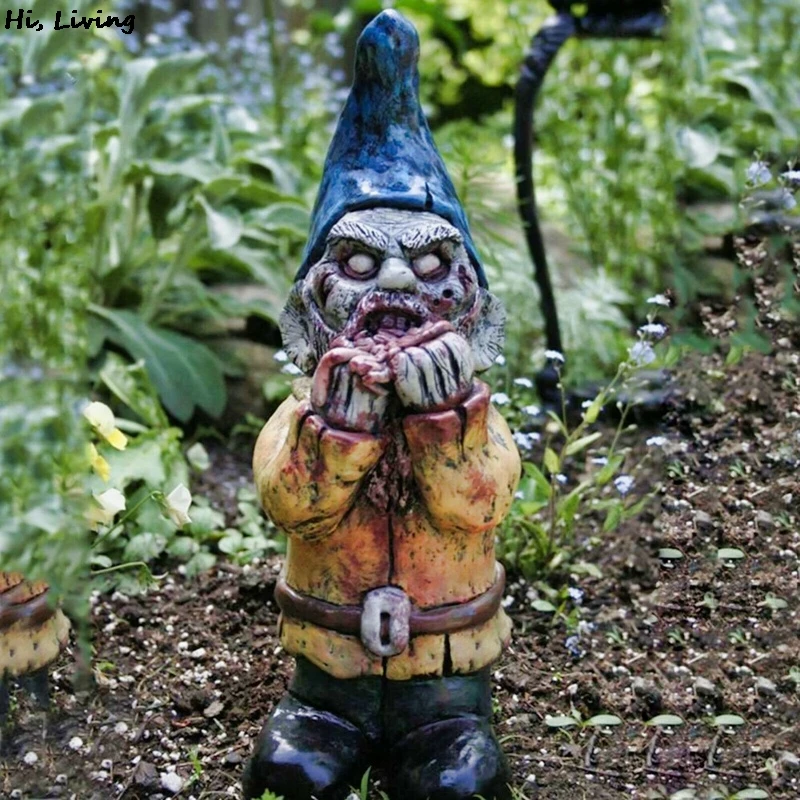 

Resin Zombie Gnome Ormament Unique Durable Environmently Friendly Horror Series Outdoor Patio Garden Festival Yard Garden Decor