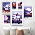 Скандинавский всемирно известный постер для путешествий Шотландия Ливерпуль Искусство Живопись на холсте современный домашний Декор Гостиная