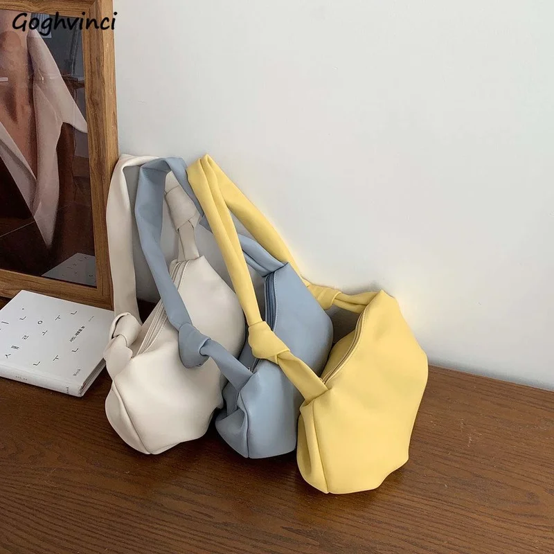 

Мягкие плиссированные Наплечные Сумки из искусственной кожи, Женские однотонные элегантные офисные дамские повседневные сумки большой вм...