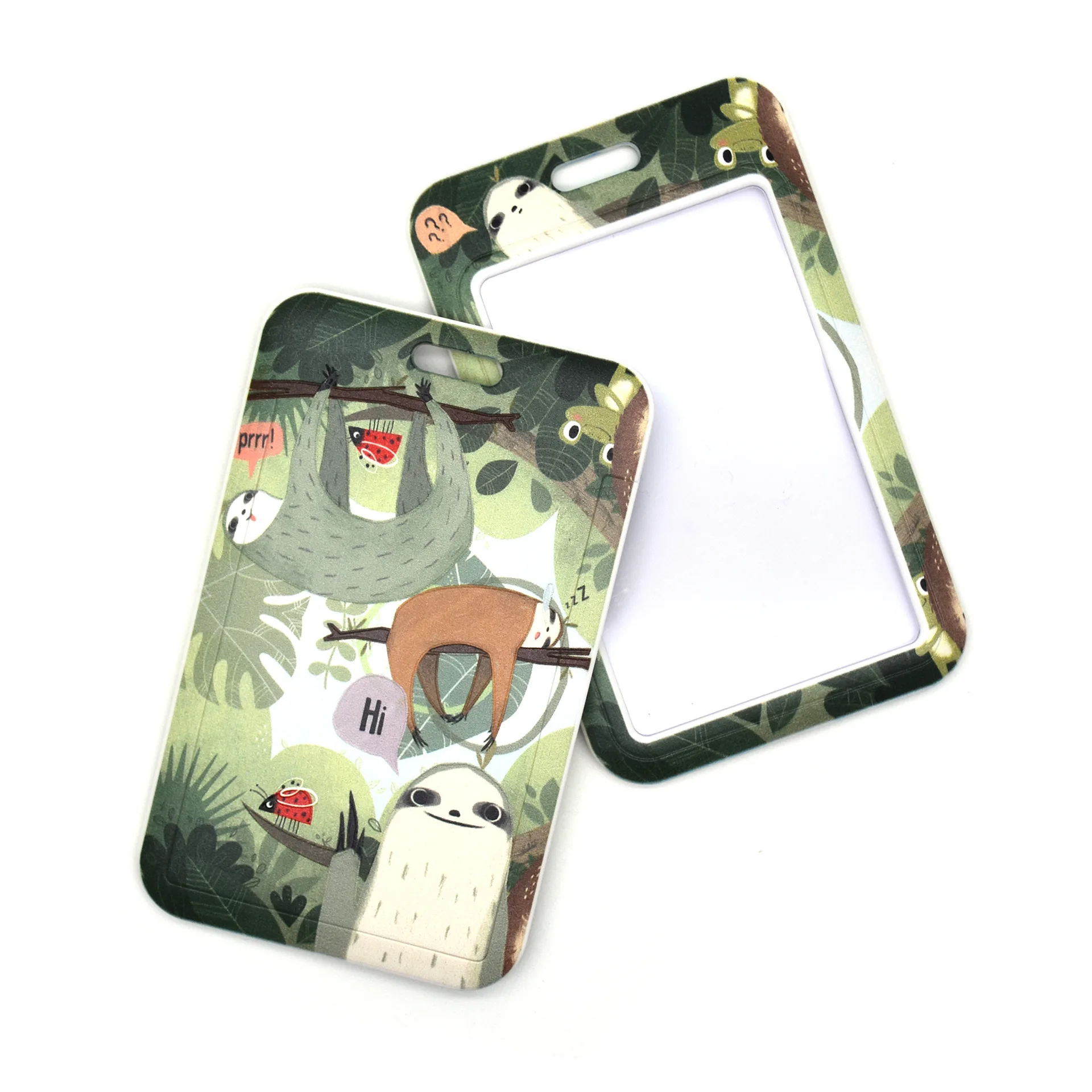 

Cute Lazy Sloth Cartoon Lanyards Keychains ID Card Name Badge Holder Hanging Rope Mobile Phone Bus IC Case USB Neck Strap