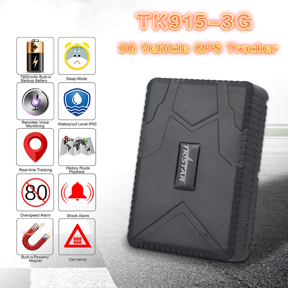 3G GPS трекер TKSTAR TK915 80 дней в режиме ожидания водонепроницаемый магнит реальном