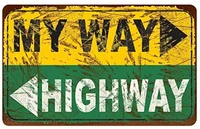my way high way poster vintage painting tin sign for street garage home crafts metal tin sign 8x12inch
