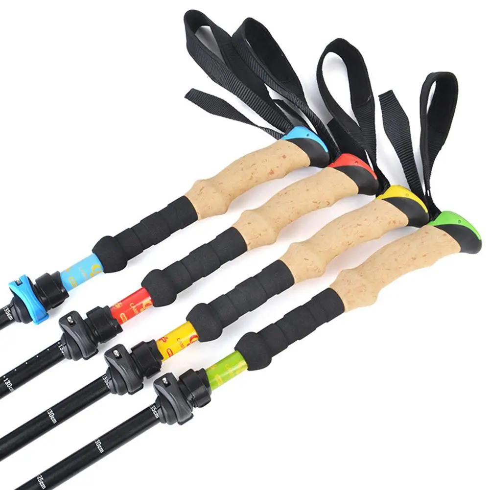 

Trekking Pole Handle 5-section Folding Walking Sticks Canes Trekking Poles Alpenstock Hssiking Crutches