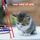 Забавная Лазерная лазерная ручка-указка 2-в-1, брефонарь, игрушка-палочка для кошек и собак, Интерактивная игрушка с искусственными игрушками для кошек