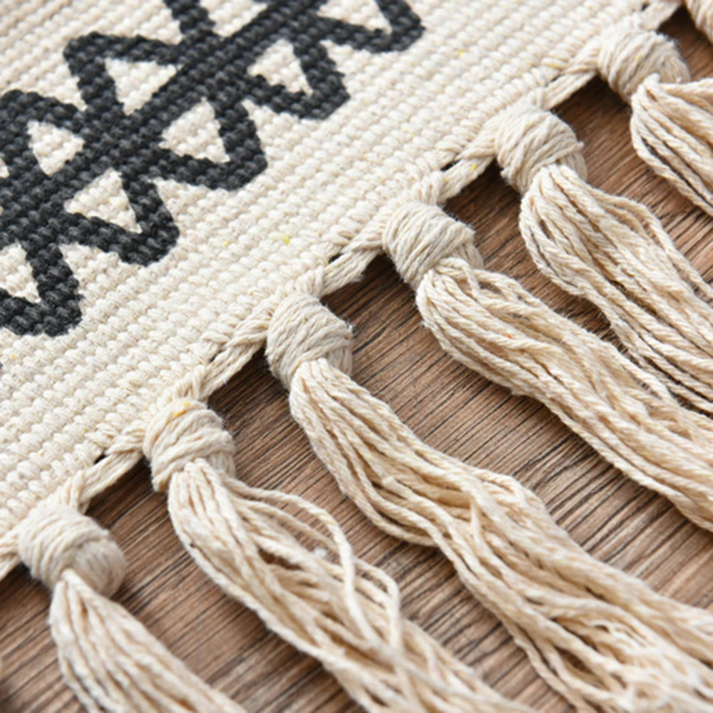 Богемский Стиль Хлопок впитывающие коврики Нескользящие кисточки тонкий ковер