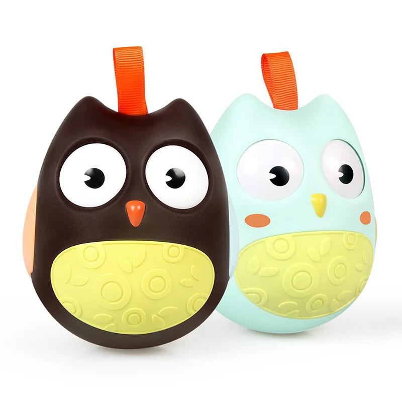 

New Cute Baby Toys Nodding Moving Eyes Owl Doll Baby Rattles Gifts Baby Roly Poly Tumbler Toy With Bell Toys For Children