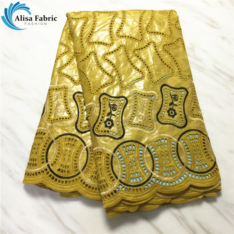 

Alisa 2020 High Quality fushia French Bazin Riche African Fabric Embroidery With Stones Hollow Out Design 5 Yards/pcs For Sewing